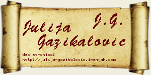 Julija Gazikalović vizit kartica